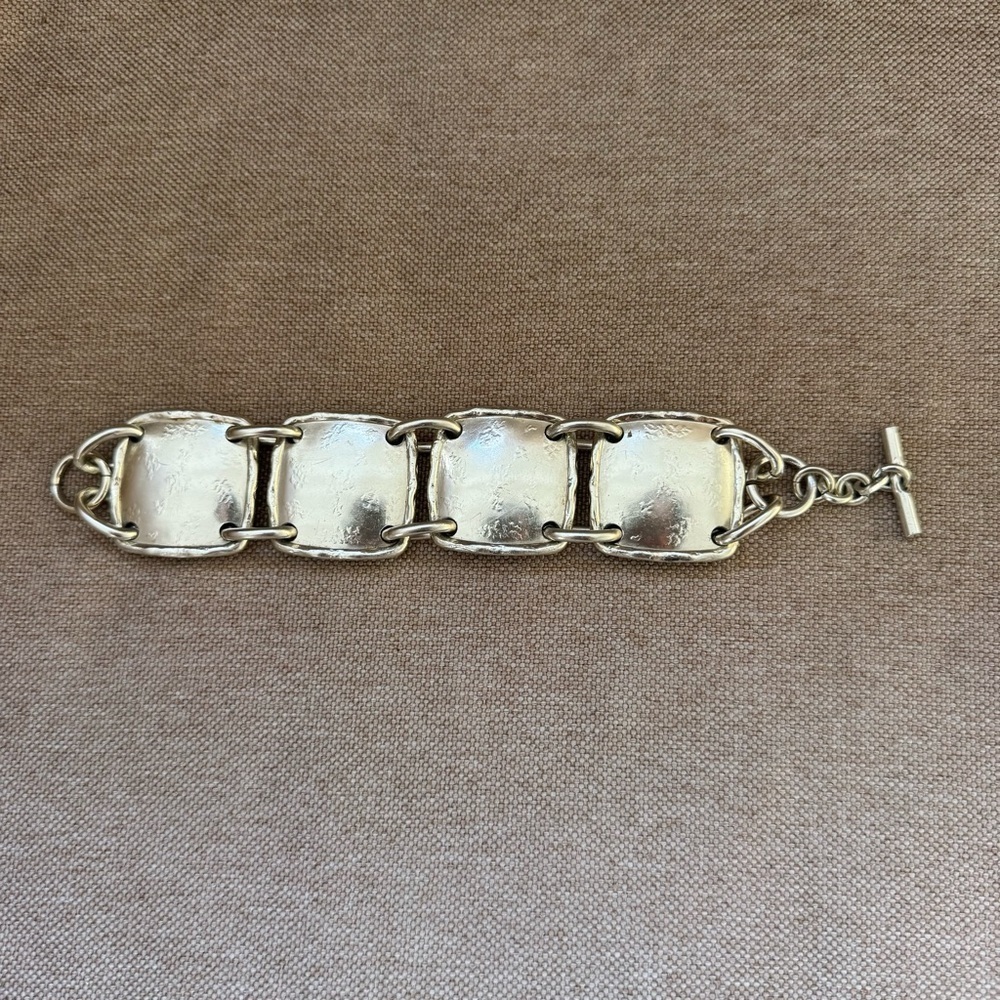 Vintage Signed Oranium Paris Statement Bracelet Silver Rare